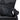 Close-up of a black office chair with mesh backrest and armrests on a white background
