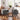 1+4 Dining Table Set with Sintered Stone Top, Chenille Chairs and Black Metal Legs