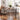 Dining Table and 4 Chair Set, Modern Oak Effect Kitchen Dining Set with Black Metal Frame