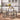 Modern Dining Table and 4 Stool Set, Round Kitchen Table Set with Black Metal Frame