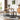Modern Dining Table and 4 Stool Set, Round Kitchen Table Set with Black Metal Frame