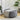Round Linen Button-Tufted Ottoman with Studded Trim