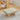 Linen Upholstered Footstool with Wooden Legs