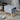 Linen Upholstered Ottoman Footstool with Pocket