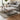Square Linen Footstool with Metal Frame